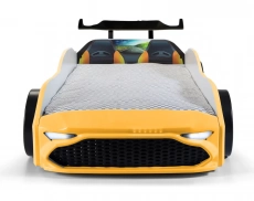 Дитяча ліжко машина GT18 4x4 Turbo Yellow з підсвіткою, спойлер